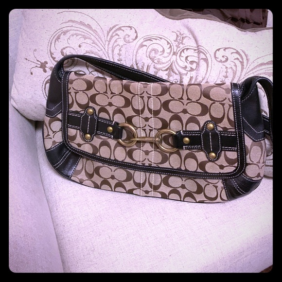 [Coach]  Signature Black & Brown Bag - Picture 4 of 14